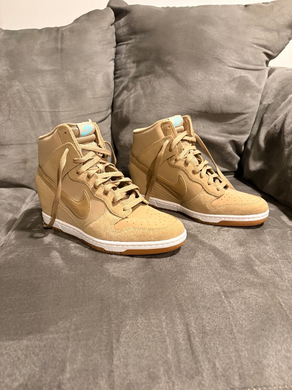 Nike Women's Dunk Sky Hi Essential Desert Camo hidden-wedge sneaker